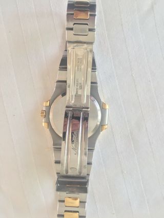 men ' s sport wristwatch,  patek philippe nautilus 3800/1,  two tone,  Automatic date 8