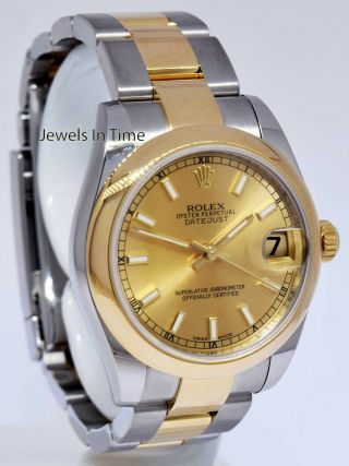 Rolex Datejust 18k Yellow Gold Steel Ladies Midsize Watch Box/Papers 2018 178243 4