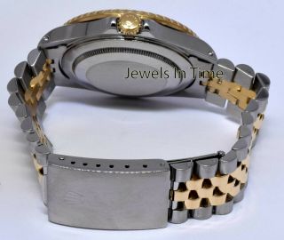 Rolex GMT - Master II 18k Yellow Gold/Steel Black Mens Watch & Box W 16713 8