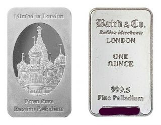 1 Oz Palladium Bar Baird & Co.  London