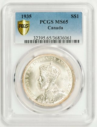 1935 Canada Silver Dollar ($1) Pcgs Ms65