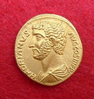 Hadrian Av Aureus Roman Gold Coin,  7,  1g Africa