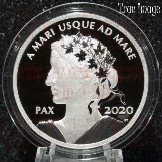 2020 - Pax - Peace Dollar - $1 1 Oz Pure Silver Proof Coin - Canada