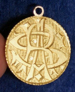 1857 $2.  50 Liberty Head Quarter Eagle Gold Love Token Pendant