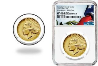 2019 W Gold American Liberty High Relief G$100.  9999 Ngc Sp70 Fdi 4689570 - 760