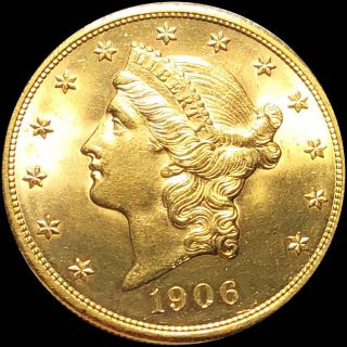 1906 - D Double Eagle Gold $20 PERFECT UNCIRCULATED GEM MS Coronet NR 2