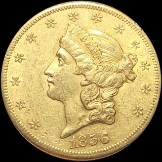 1856 - S Liberty $20 Double Eagle Borders Uncirculated Lustrous Gold Detailed