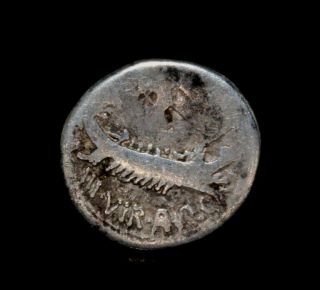 Mark Antony Cleopatra Lover 32 Bc Actium Ancient Silver Roman Coin