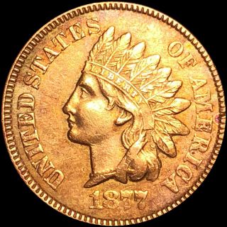 1877 Indian Head Cent High Unc? Key Date Penny Collectible Gemy Raw Rb