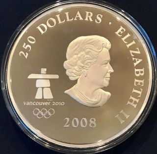 Canada 250$ Silver Proof 2008 Vancouver 2010 Confederation 1kg.  999Ag Box & 4