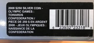 Canada 250$ Silver Proof 2008 Vancouver 2010 Confederation 1kg.  999Ag Box & 6