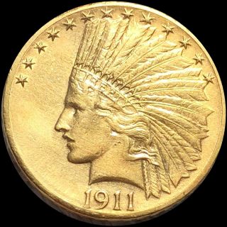 1911 - D Indian Head $10 Eagle Gold Nearly Uncirculated Lustery Pretty Example Au