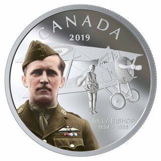 125th Ann.  Of The Birth Of Billy Bishop - 2019 Canada $20 Fine Silver Coin