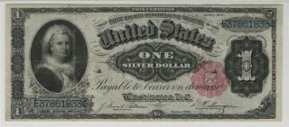 1891 $1 Silver Certificate Martha Washington FR.  223 PMG VF30 Bright Color/ Paper 3