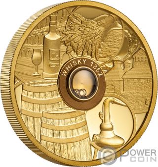 Whisky Vatted Glenlivet 1862 Oldest Spirits 2 Oz Gold Coin 50$ Tuvalu 2018