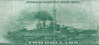 1918 $2 National Currency Battleship Minneapolis Low S/n 34273