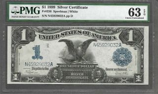 1899 $1 Silver Certificate Black Eagle Pmg 63 Epq Fr - 236