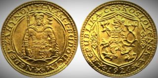 1924 Czechoslovakia 1 Ducat Gold Coin