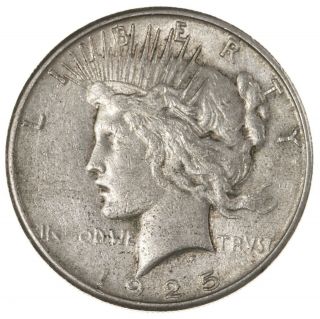Raw 1925 - S Peace $1 Uncertified Ungraded San Fran Ca Us Circ Silver Dollar