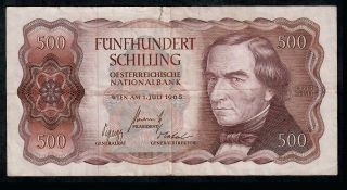 500 Schillings From Austria 1965