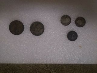 Group Of Five Silver Philippines 20 Centavo And 50 Centavo Coins 1940s