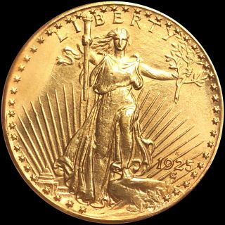1925 - S $20 Gold Saint Gaudens High Relief Nearly Uncirculated San Fran Scarce