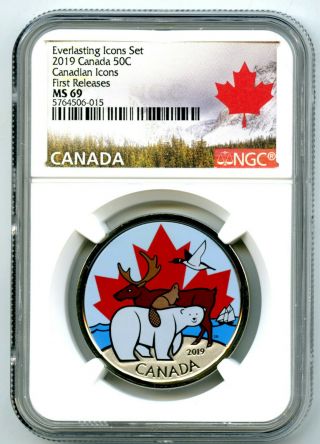 2019 Canada Glow In Dark Everlasting Icons 50 Cent Ngc Ms69 Large Half Dollar