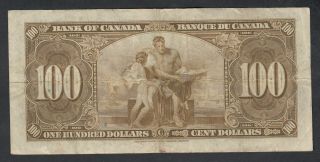 1937 BANK OF CANADA 100 DOLLARS BANK NOTE OSBORNE 2