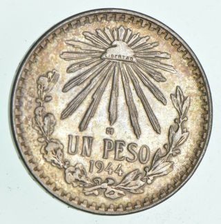 Silver - World Coin - 1944 Mexico 1 Peso - World Silver Coin 16.  9 Grams 141