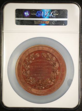 US Ulysses S.  Grant 2nd inaugural medal 1873 NGC MS - 64 Brown J - PR - 15 2