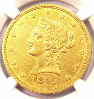 1845 - O Liberty Gold Eagle $10 Coin - Ngc Au Details - Rare Orleans Date