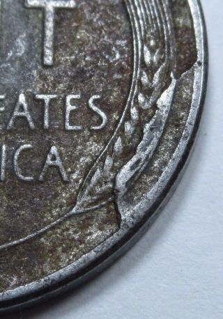 1943 Die Crack Cud Error Us Steel Penny Antique U.  S.  Currency Lincoln Wheat