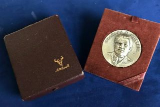 Huge Charles M.  Russell 1964 Silver Medallion Centennial Of Birth