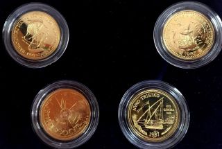 Portugal 1987 4 Piece Gold Proof Set