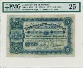 The Treasurer Of The Commonwealth Of Australia 5 Pounds Nd (1918) Pmg 25