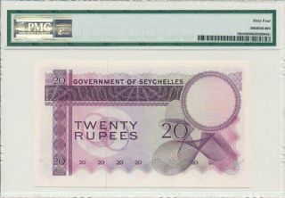 Government of Seychelles Seychelles 20 Rupees 1971 Prefix A/1,  Rare PMG 64 2