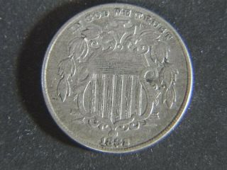 1882 Us Shield 5c Five Cent Piece Coin