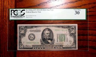 1934 $50 Federal Reserve Star Note ⭐ Pcgs 30