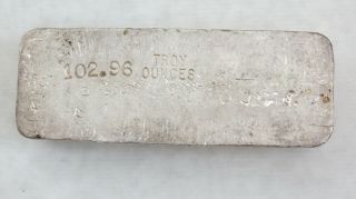 Bear Paw Mining Co.  102.  96 Troy Ounce Hand - Poured Silver Bar.  999 Fine Silver 2