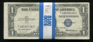 (100) 1935 $1 One Dollar Blue Seal Silver Certificates About Uncirculated (b)
