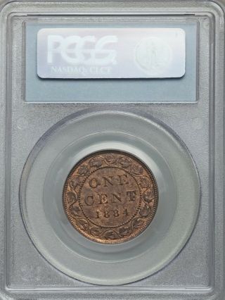 1884 Canada Large Cent,  PCGS MS 62 RB,  Red / Brown 2