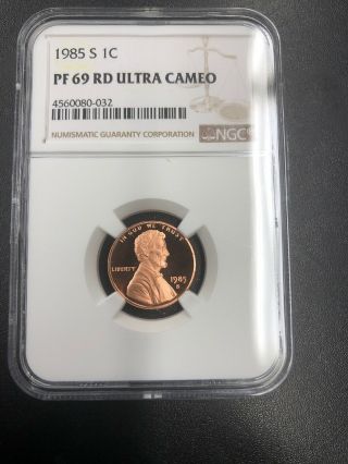 1985 S Proof Lincoln Cent - Ngc Pf 69 Red Ultra Cameo Bv $24.  00.