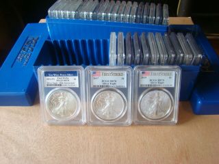 1986 - 2019 Complete 34 Coin American Silver Eagle Set Pcgs Ms 69 & 70