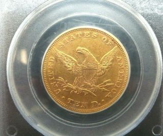 1865 - P US Gold Coin $10 Liberty Head Eagle NO MOTTO - NGC VF35 A20 5