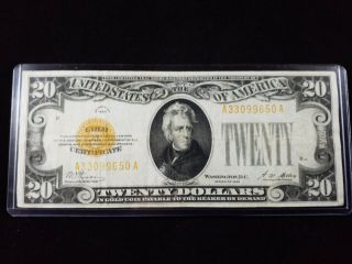 1928 $20 Gold Seal Gold Certificate