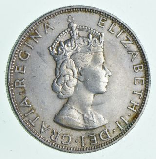 Silver - World Coin - 1964 Bermuda 1 Crown - World Silver Coin 22.  7 Grams 165