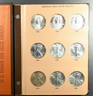 1986 - 2019 American Silver Eagles 34 - Coin Complete Unc Set In Dansco 7181 Album