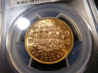 D85 Canada 1914 GOLD $10 Canadian Gold Reserve PCGS MS - 64 2