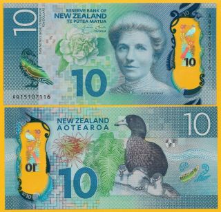 Zealand 10 Dollars P - 192 2015 Unc Polymer Banknote
