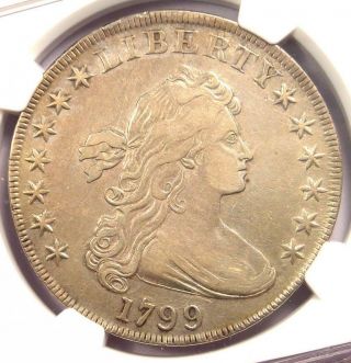 1799 Draped Bust Silver Dollar $1 Coin - Certified Ngc Vf Detail - Near Xf